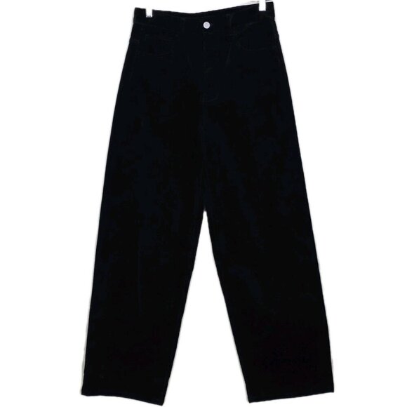 Massimo Dutti Pants - Massimo Dutti Pants Womens EU 36 US 4 Black Microcorduroy Wide Leg 5031/930 Goth